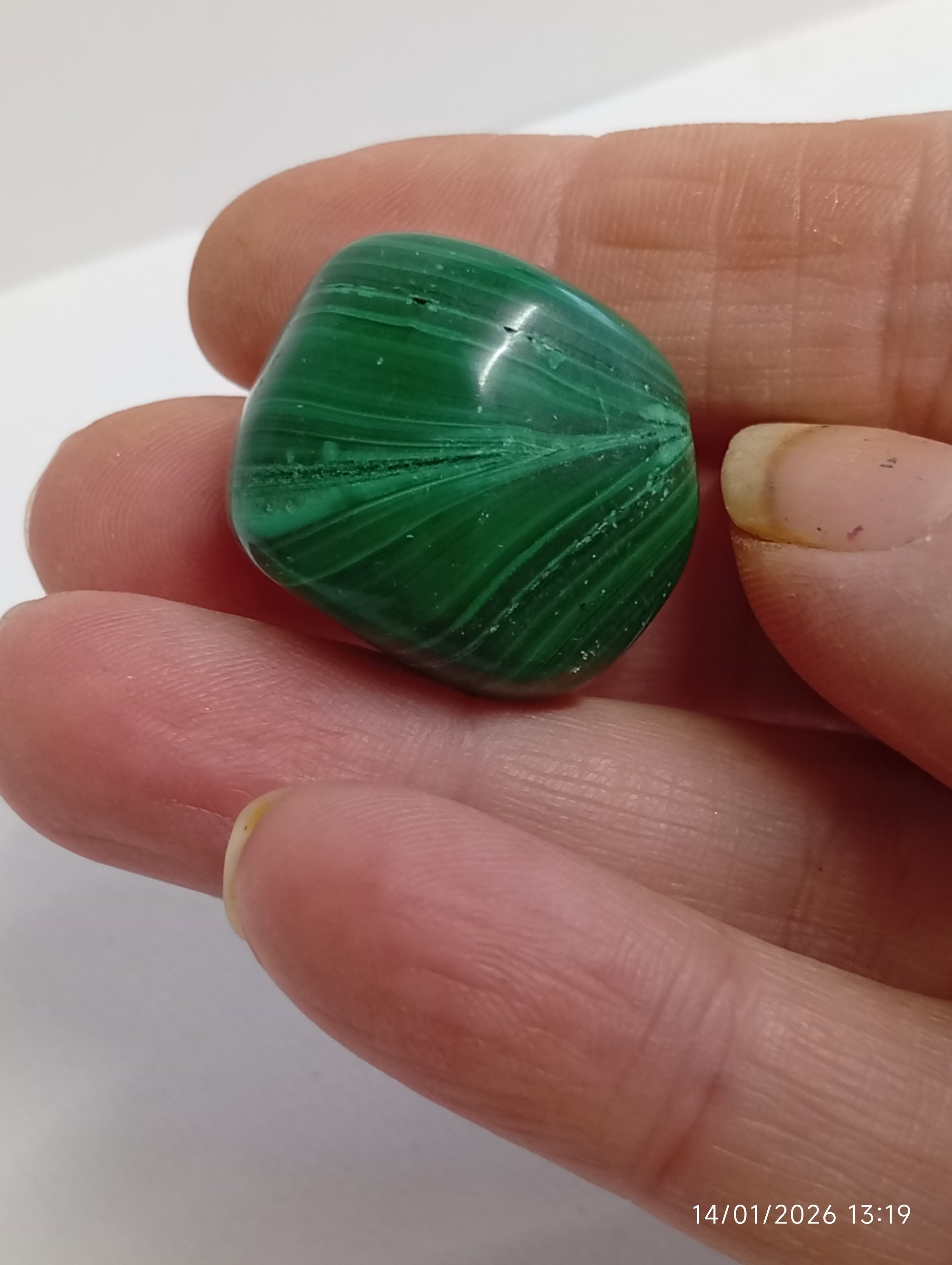 a pretty green polished pebble