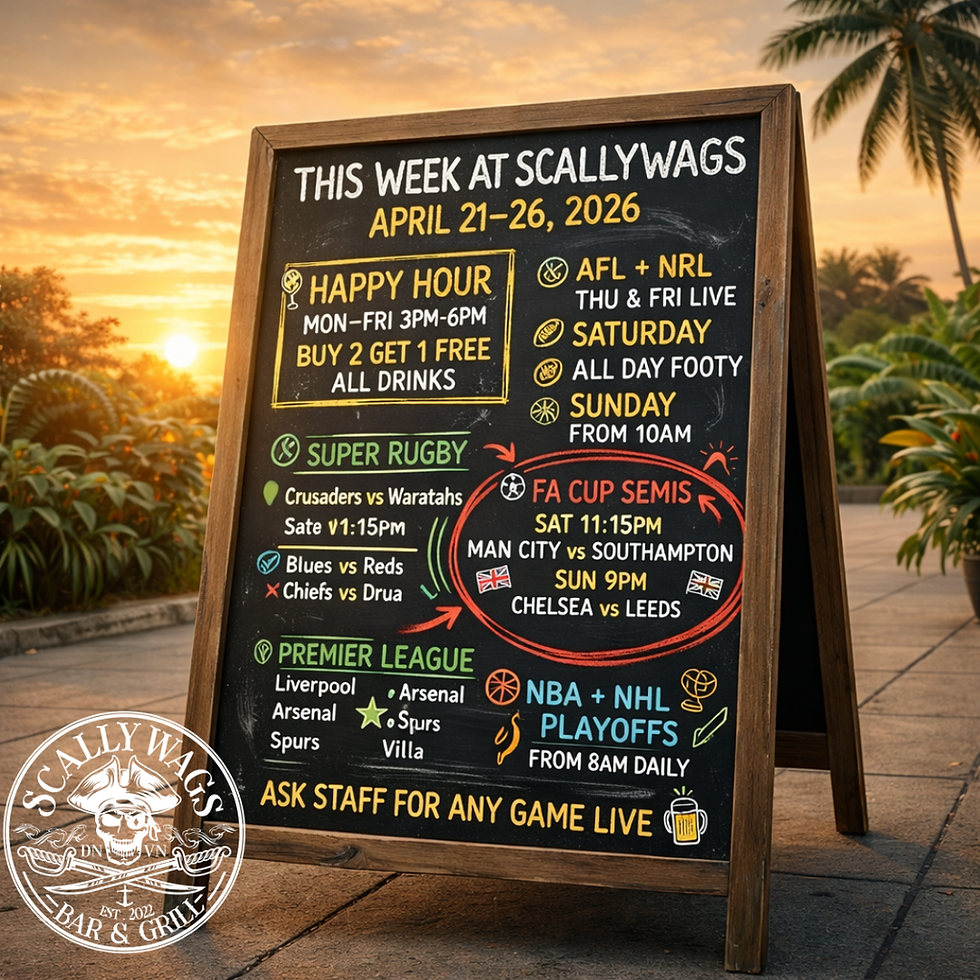 šā½šš Live Sport This Week at Scallywags | April 21ā26, 2026Ā š»š„