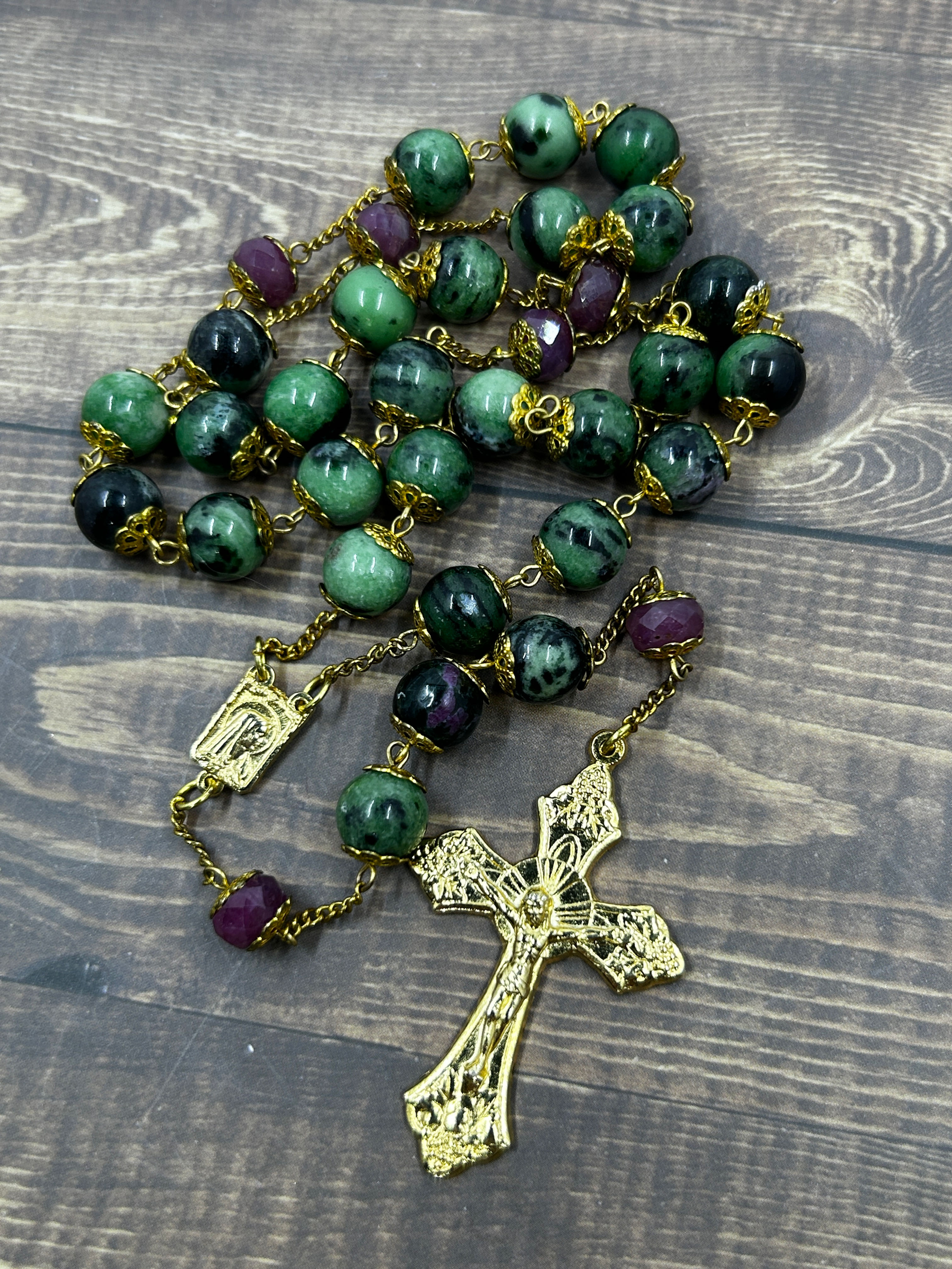 Ruby Zoisite Mini Rosary