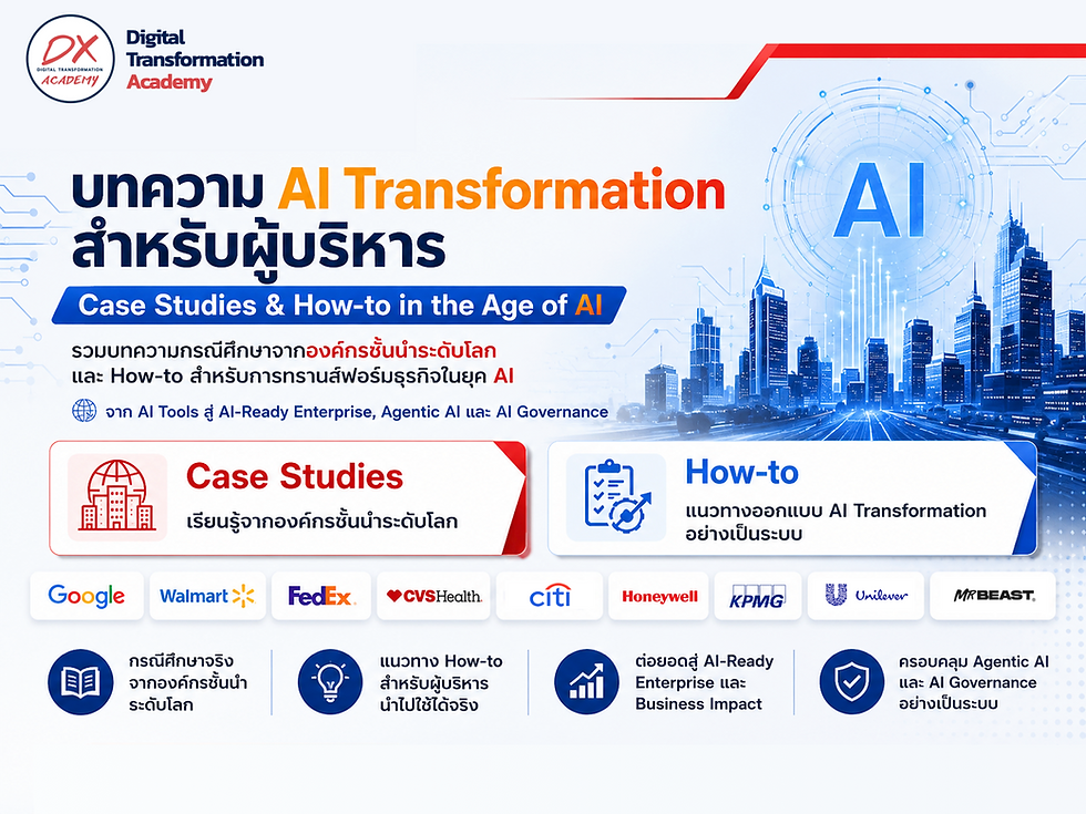 Case Studies 2026: จาก AI Tools สู่ AI-Ready Enterprise บทเรียนสำหรับผู้บริหารยุค Agentic AI