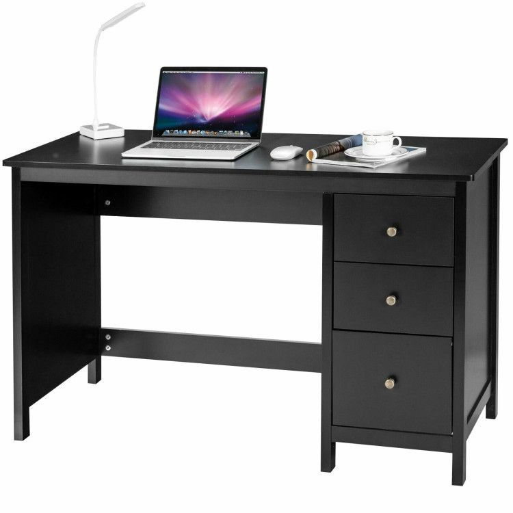 Thumbnail: 3-Drawer Home Office Study Computer Desk with Spacious Desktop