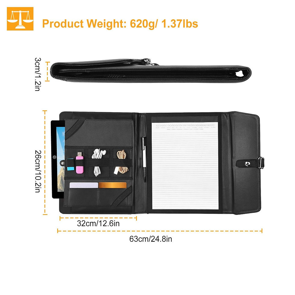 Thumbnail: Portfolio Padfolio Folder Organizer with Notepad and Tablet Holder
