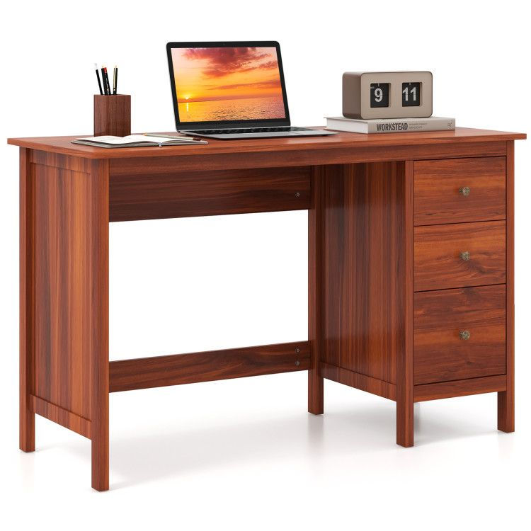 Thumbnail: 3-Drawer Home Office Study Computer Desk with Spacious Desktop