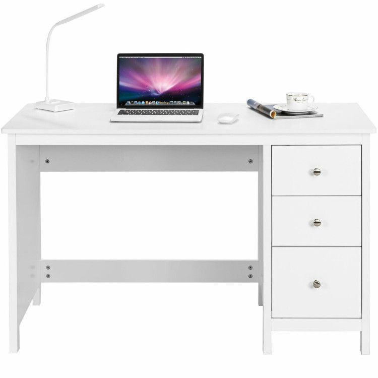 Thumbnail: 3-Drawer Home Office Study Computer Desk with Spacious Desktop