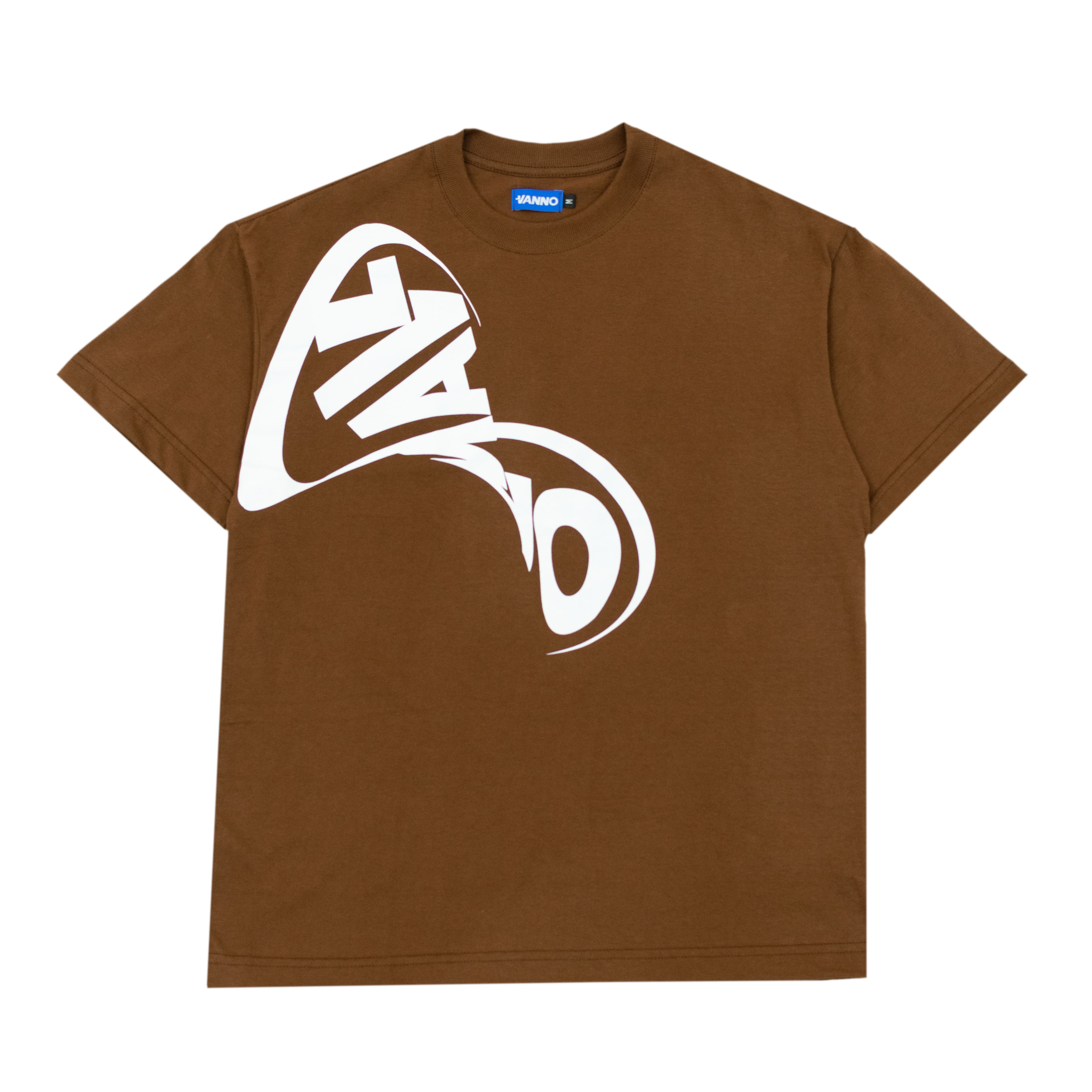 Camiseta Oversized "Wavy Logo" Marrom