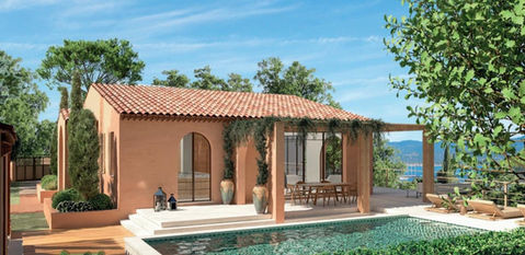 Villa S, villa tropézienne neuve en construction.