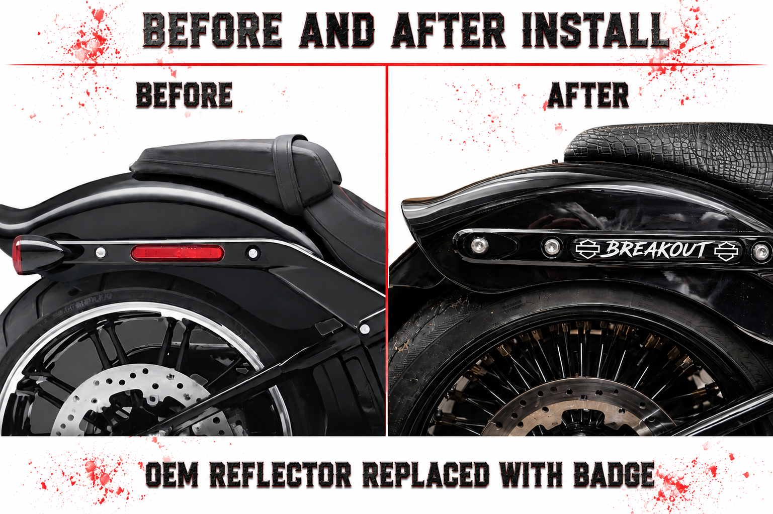 RIDE OR DIE HARLEY-DAVIDSON REFLECTOR INSERT SET - BREAKOUT, SOFTAIL MODELS