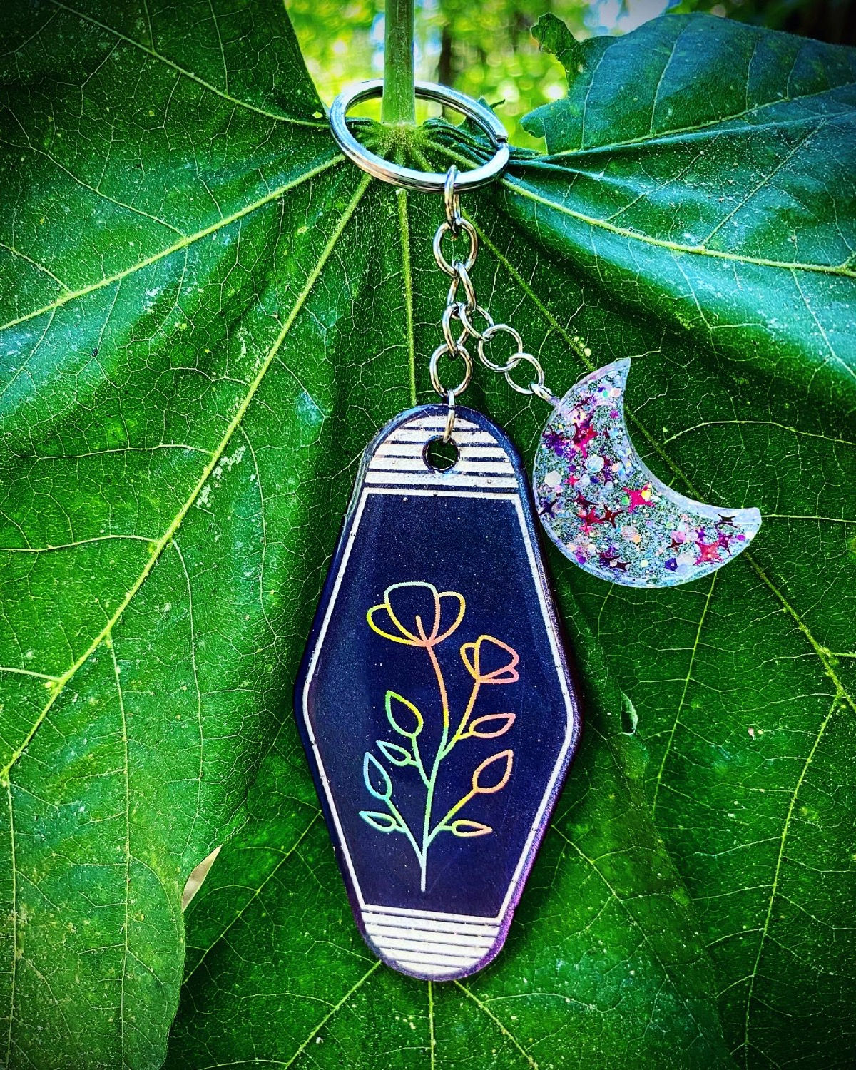 Colorshift hotel key with moon