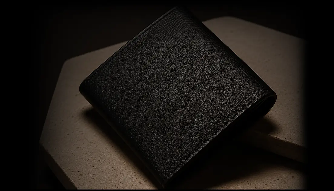 Cartera de piel negra