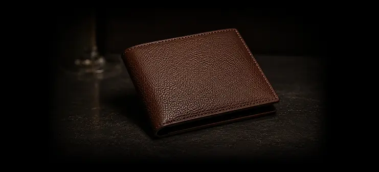 Cartera de piel cafe