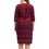 Thumbnail: Border Zigzag Designed Stretch Cashmere Touch Shift Dress