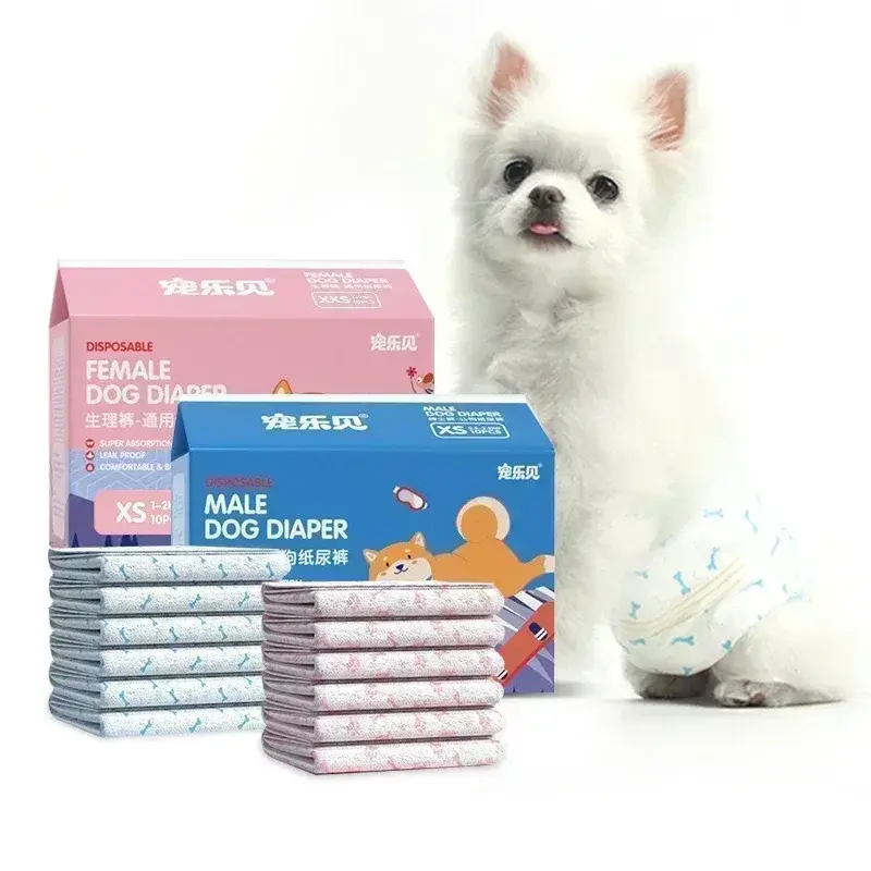 Pannolini assorbenti per cani con protezione anti perdite confezione da 10 pezzi
