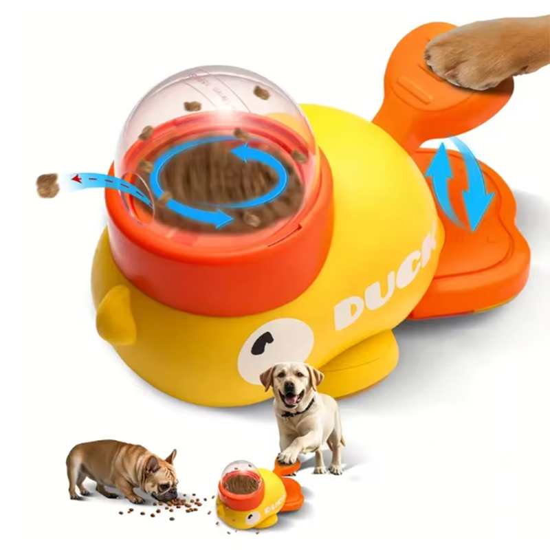 Miniatura: Distributore interattivo di snack per cani e gatti a forma di anatra
