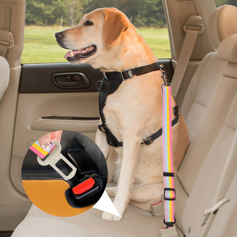 Thumbnail: Adjustable Pet Seat Belt Suitable For Dogs And Cats Extendable Dog Seat Belt Hea