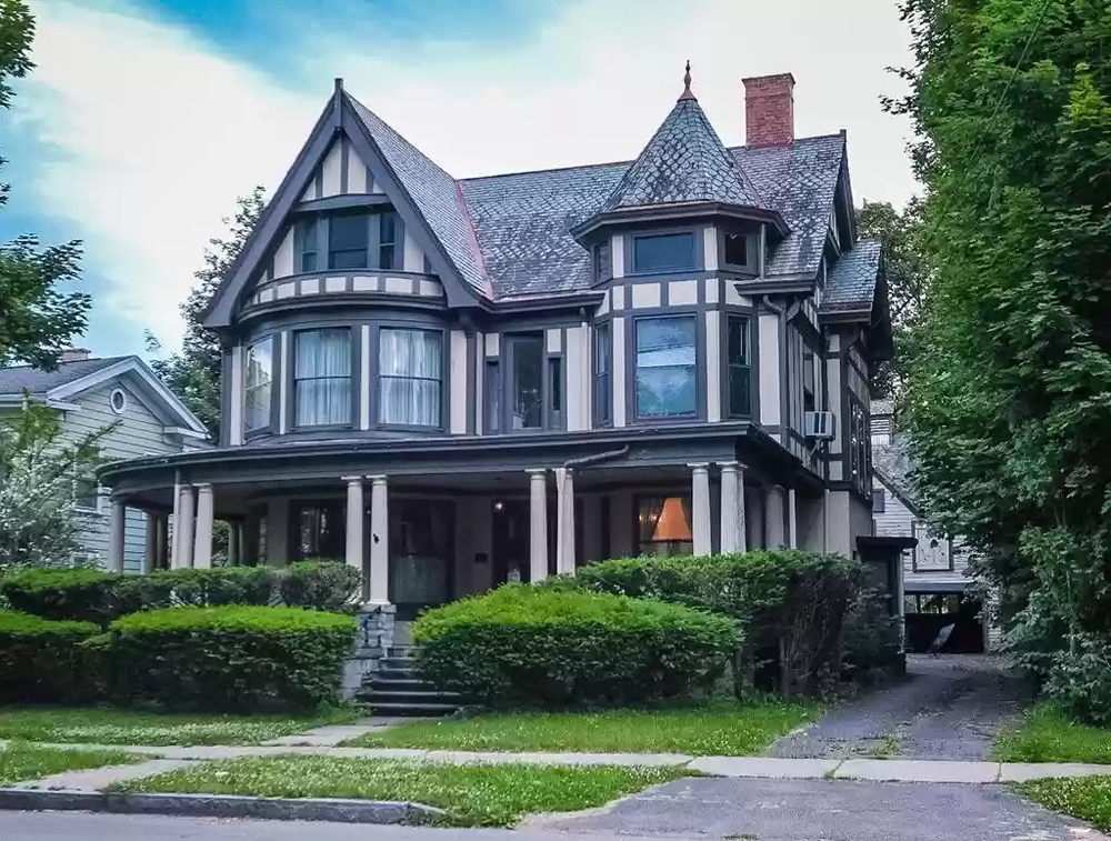 Elmira NY 7,563 Sq Ft Mansion With Curved Bay Windows Lists At 235,000