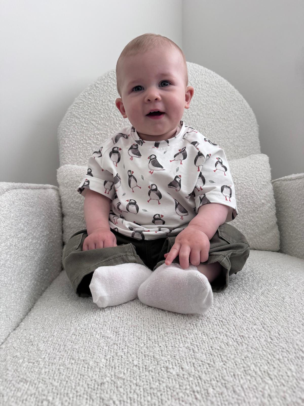 Little puffin relaxed fit organic t-shirt