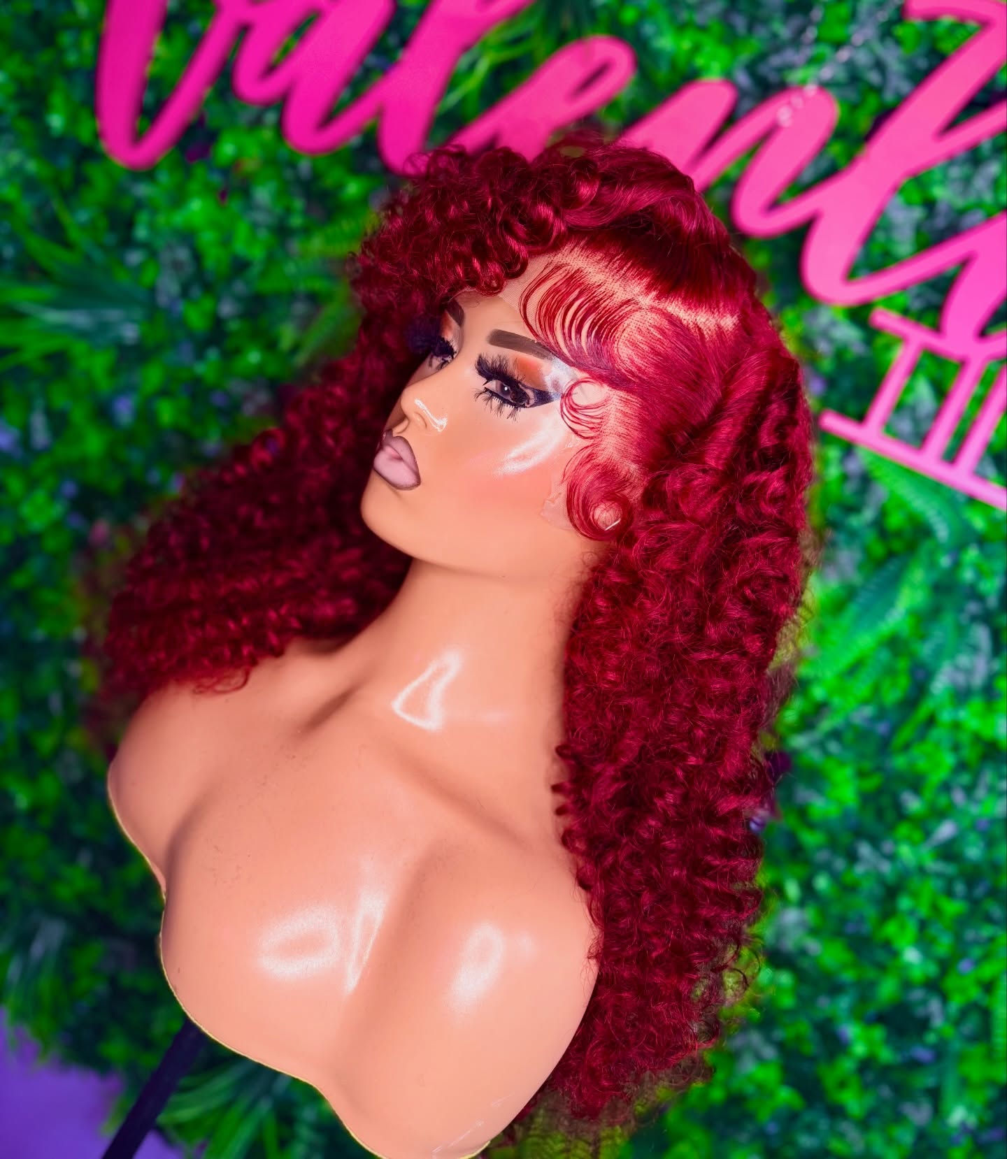 Burgundy Deep Wave 3x6 Frontal Wig