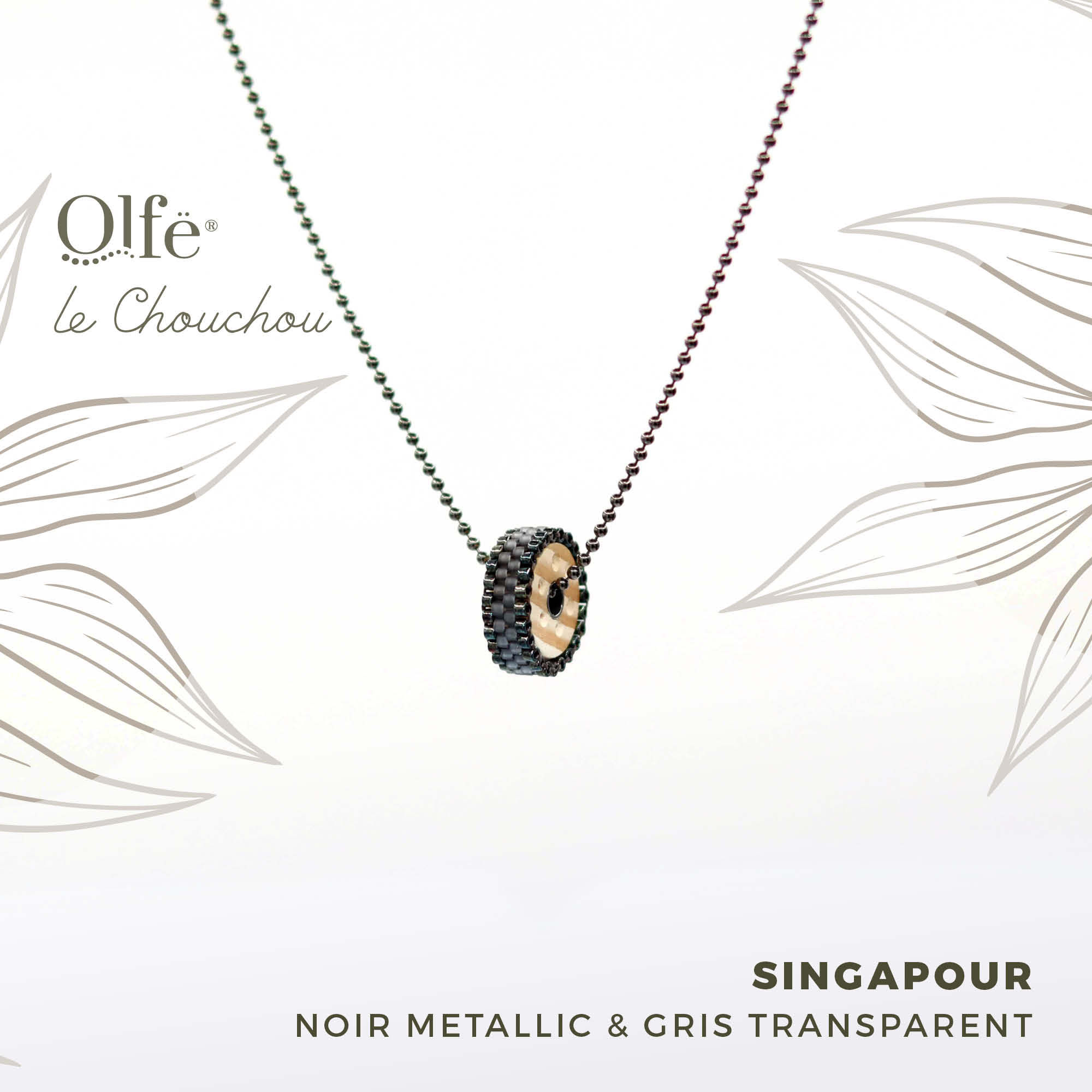 Olfë Le Chouchou - Singapour - argent rhodié  - Collier diffuseur en coffret