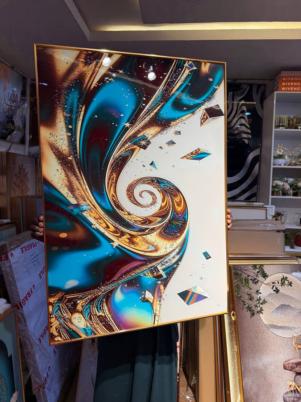 Thumbnail: Luxury Crystal Wall Acrylic Painting/stoned Art Frame  