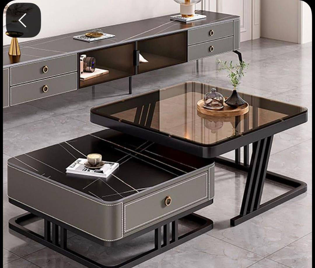 Luxury marble  drawer center table 