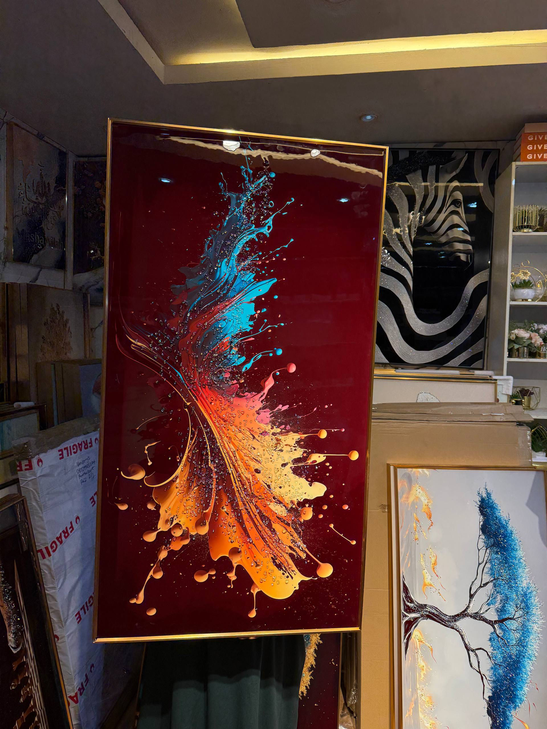 Luxury Crystal Wall Acrylic Painting/stoned Art Frame 