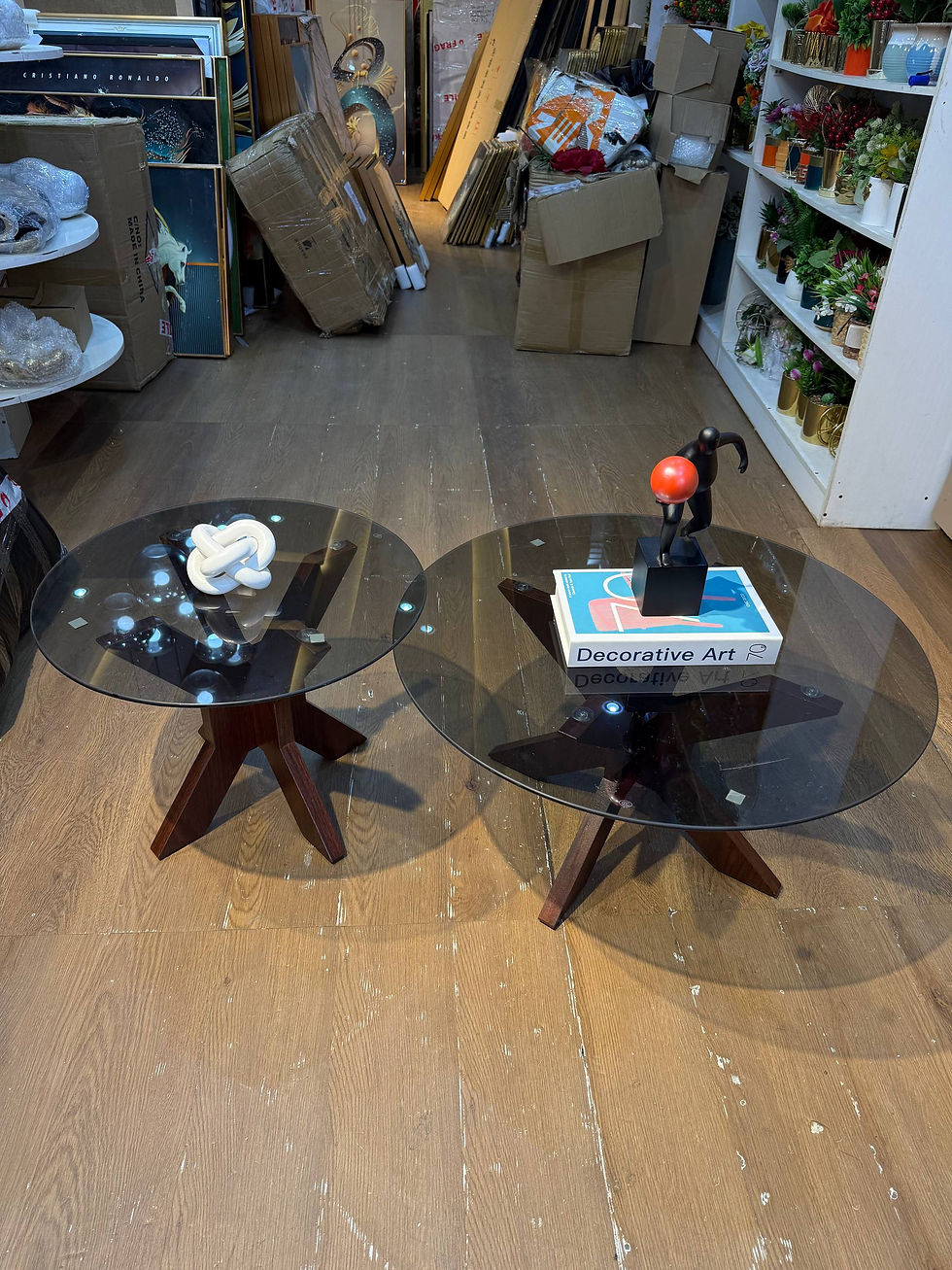 Thumbnail: 2 in 1 glass  center table  