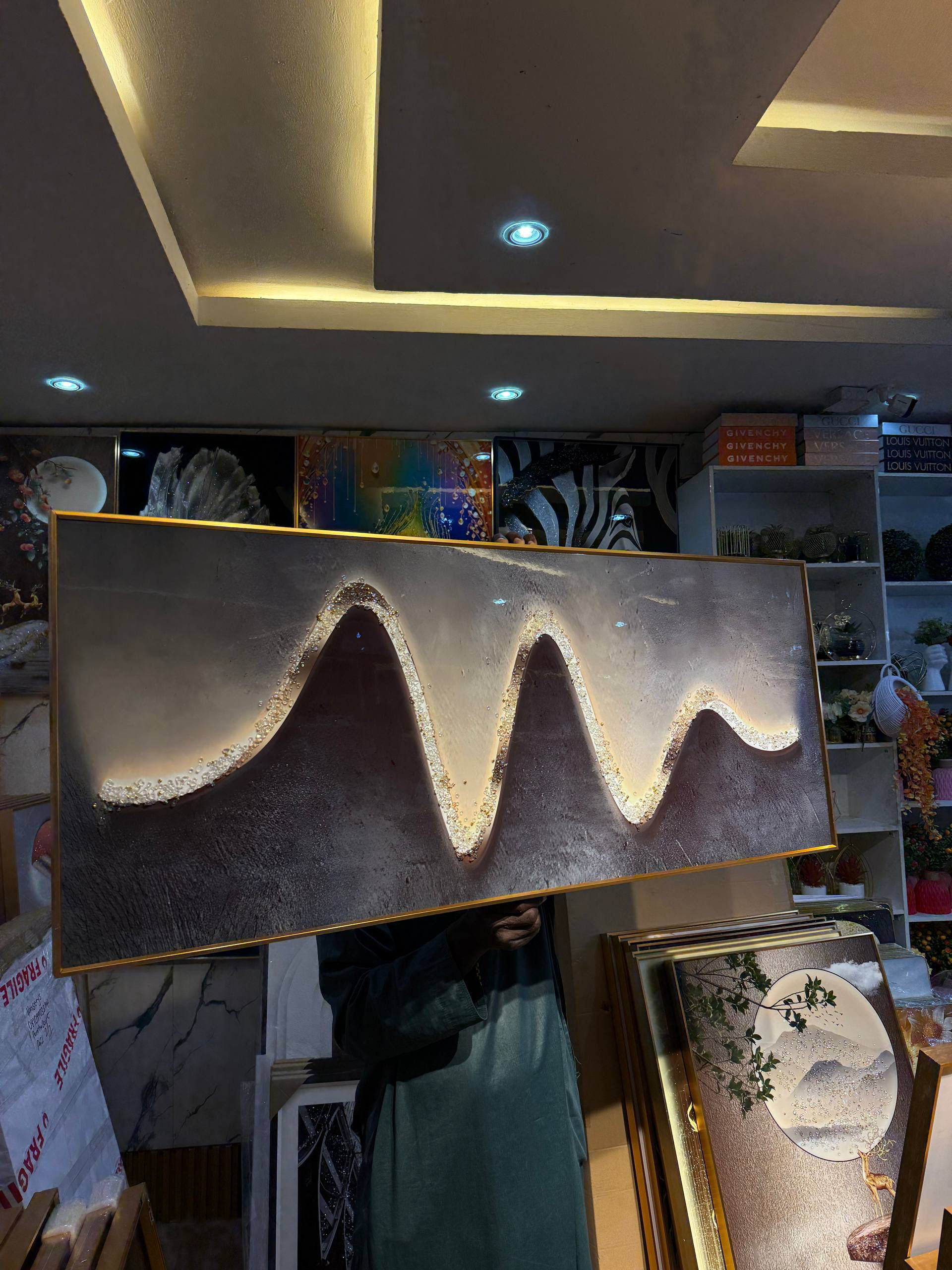 Luxury Crystal Wall Acrylic  stoned Frame