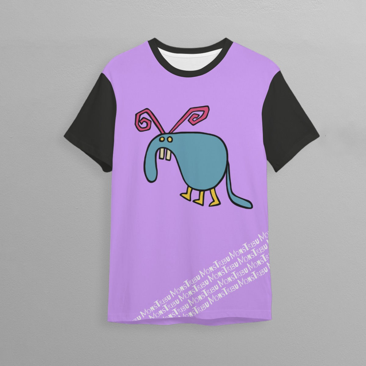 T shirt Weirdo noir et mauve
