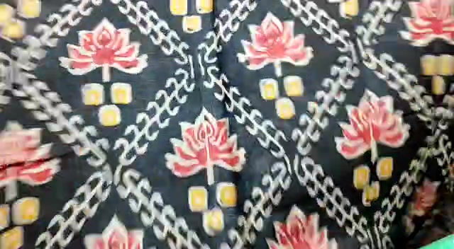 थंबनेल: Bishnupuri Tasar zarri border  hand block print 2