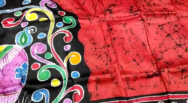 Thumbnail: Bishnupuri Katan Silk with Hand Batik