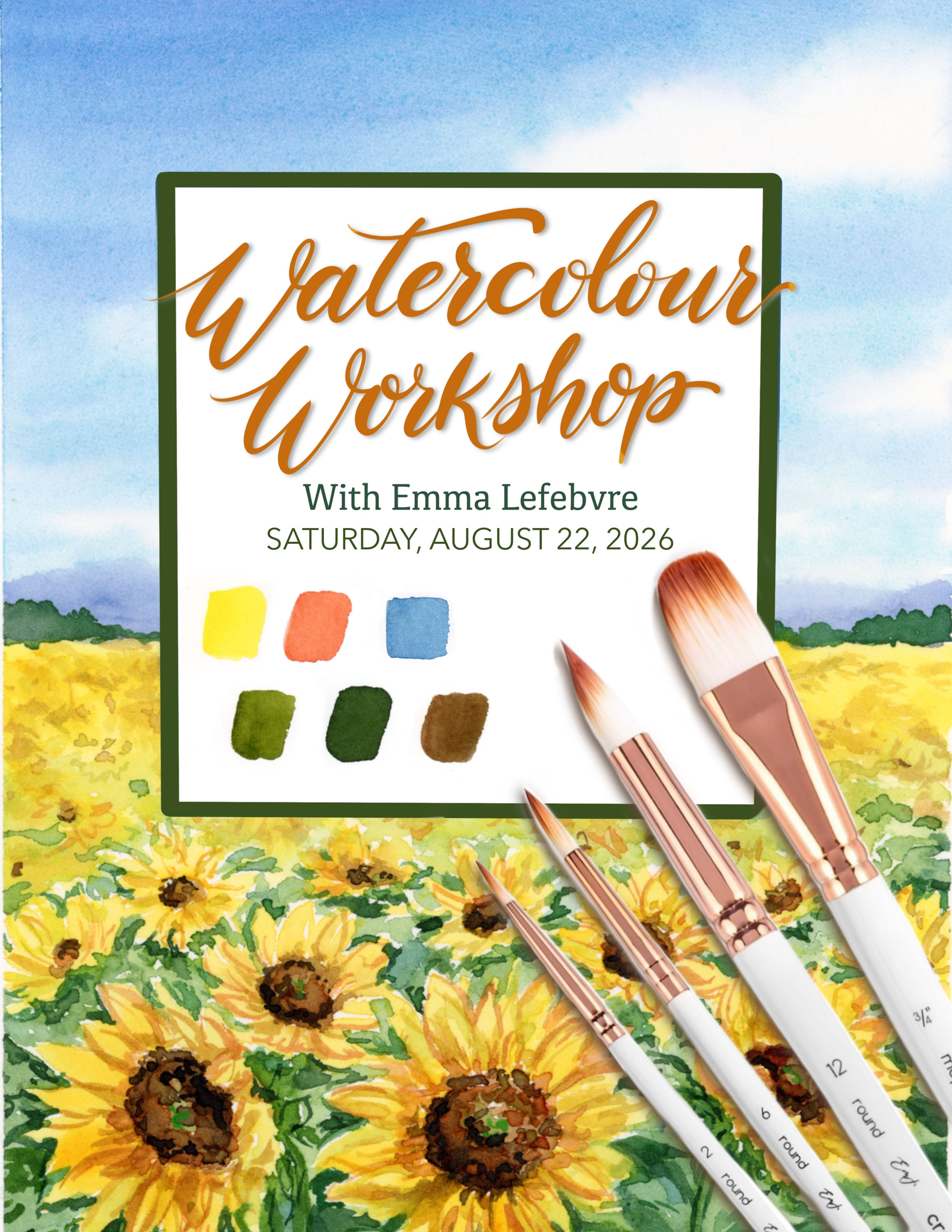 SATURDAY August 22nd 2026 In Person Workshop