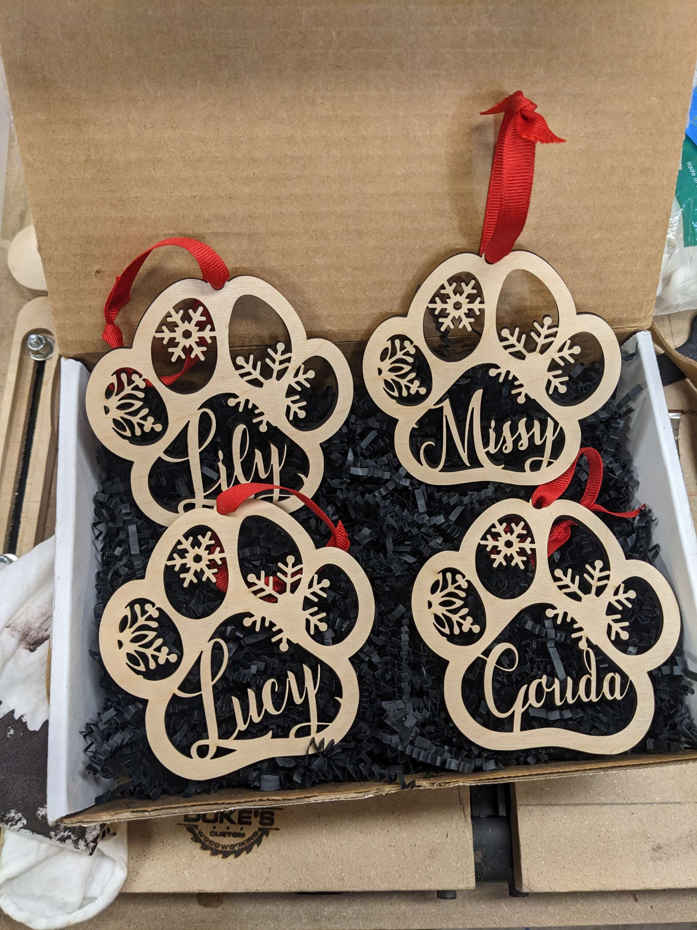 Custom Dog Paw Ornaments 