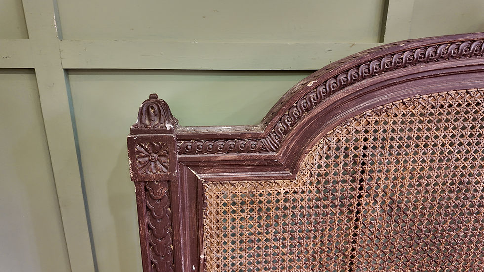 Thumbnail: King size Antique Painted French Cane Bed OC029