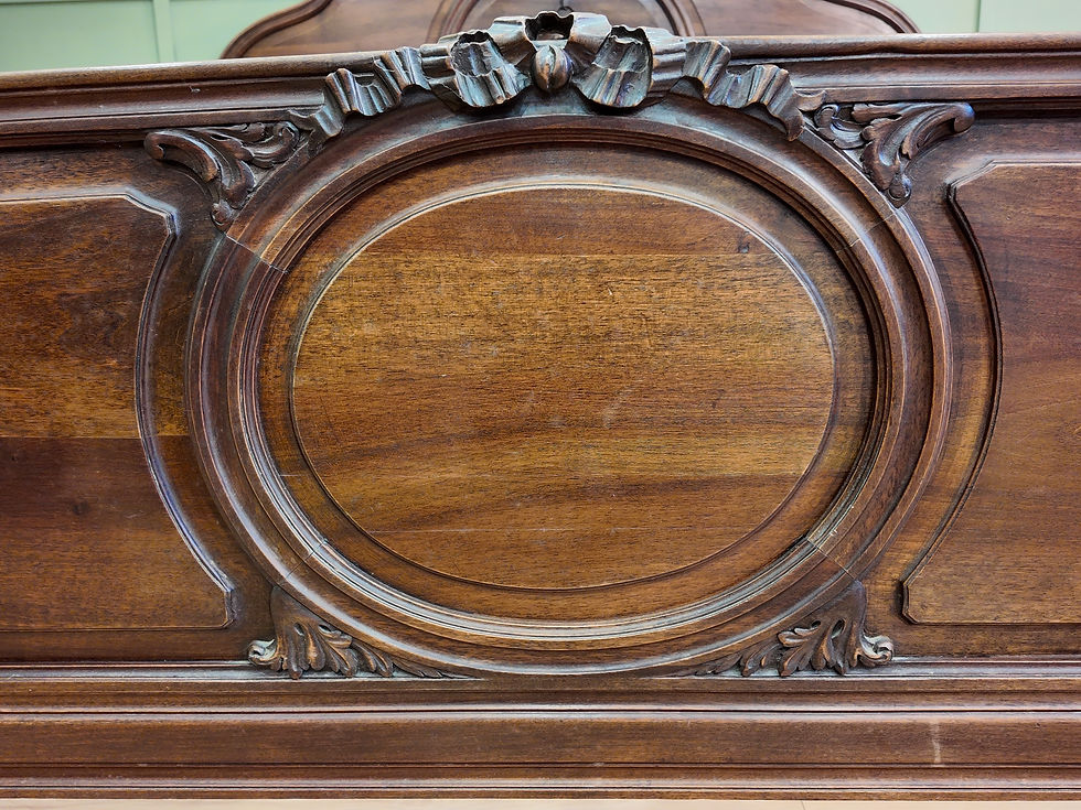 Thumbnail: Huge Antique Walnut French Super King Bed