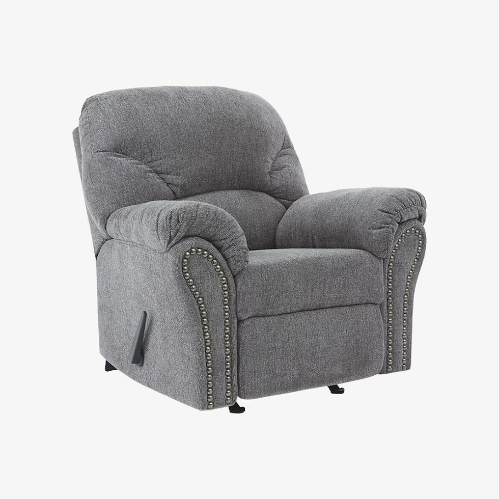 Medium Gray Nailhead Rocker Recliner