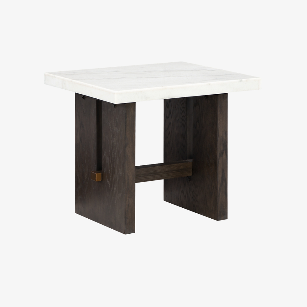 Marble & Dark Oak End Table