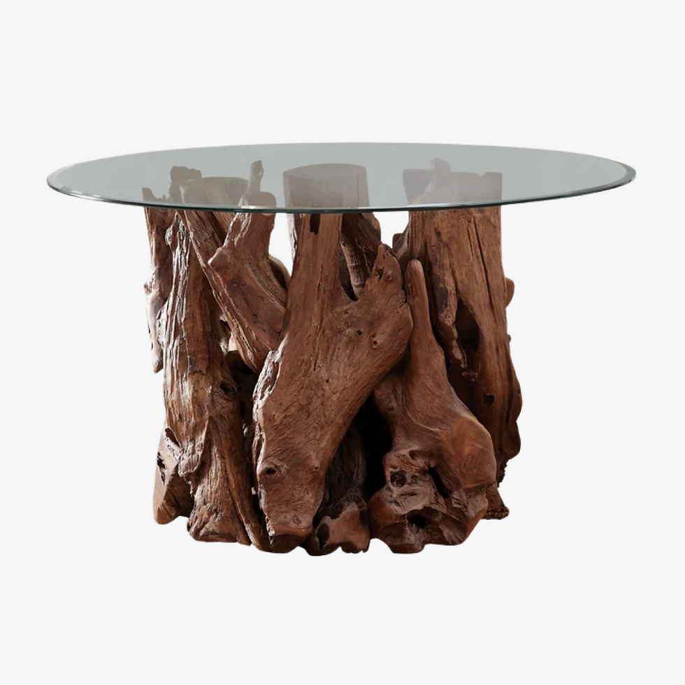 Tree Trunk & Glass Dining Table