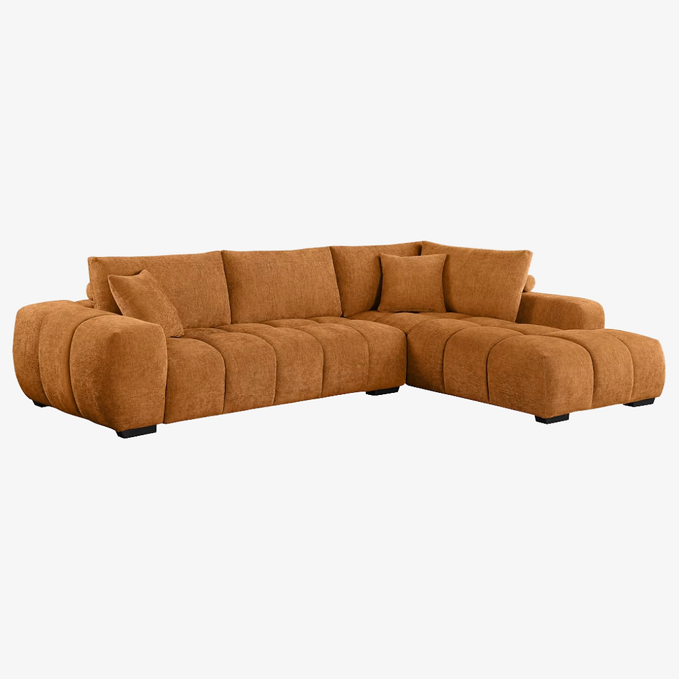 Amber Italian Style Sectional & Ottoman