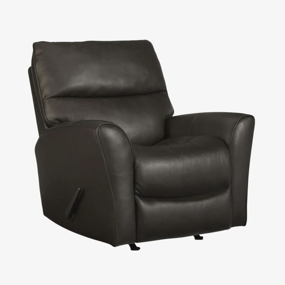 Onyx Leather Rocker Recliner