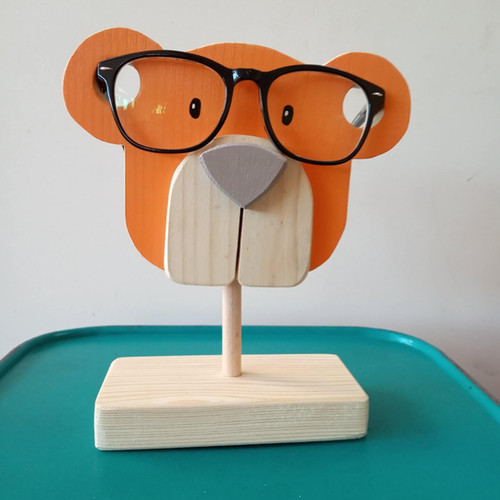 Housoutil Porte-Lunettes Doublé De Peluche Support De Support Bifocales Support D'affichage Étui à Lunettes Présentoir En Verre Anti-Rayures Support Pour Table De Chevet