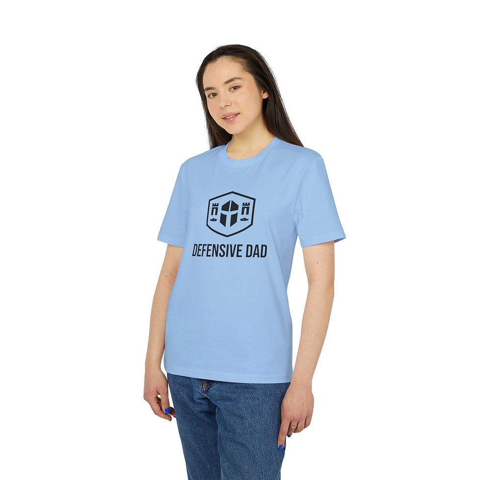 Thumbnail: Organic Cotton T-shirt, Defensive Mom Logo Cross Design Tee
