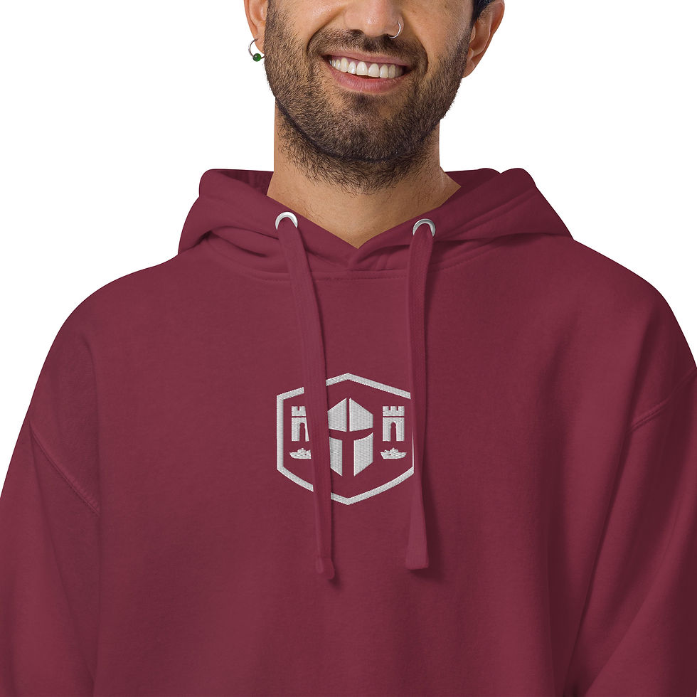 Thumbnail: Defensive Dad Logo and Faith, Family, Wisdom on Back Hoodie