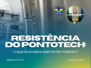 Resistência do clinch em ensaio de carga: corpo de prova da união clincada com corte em cogumelo (raio-X) evidenciando o intertravamento por conformação MECÂNICA da GPTECH