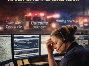 911 dispatcher experiencing burnout and mental overload during shift