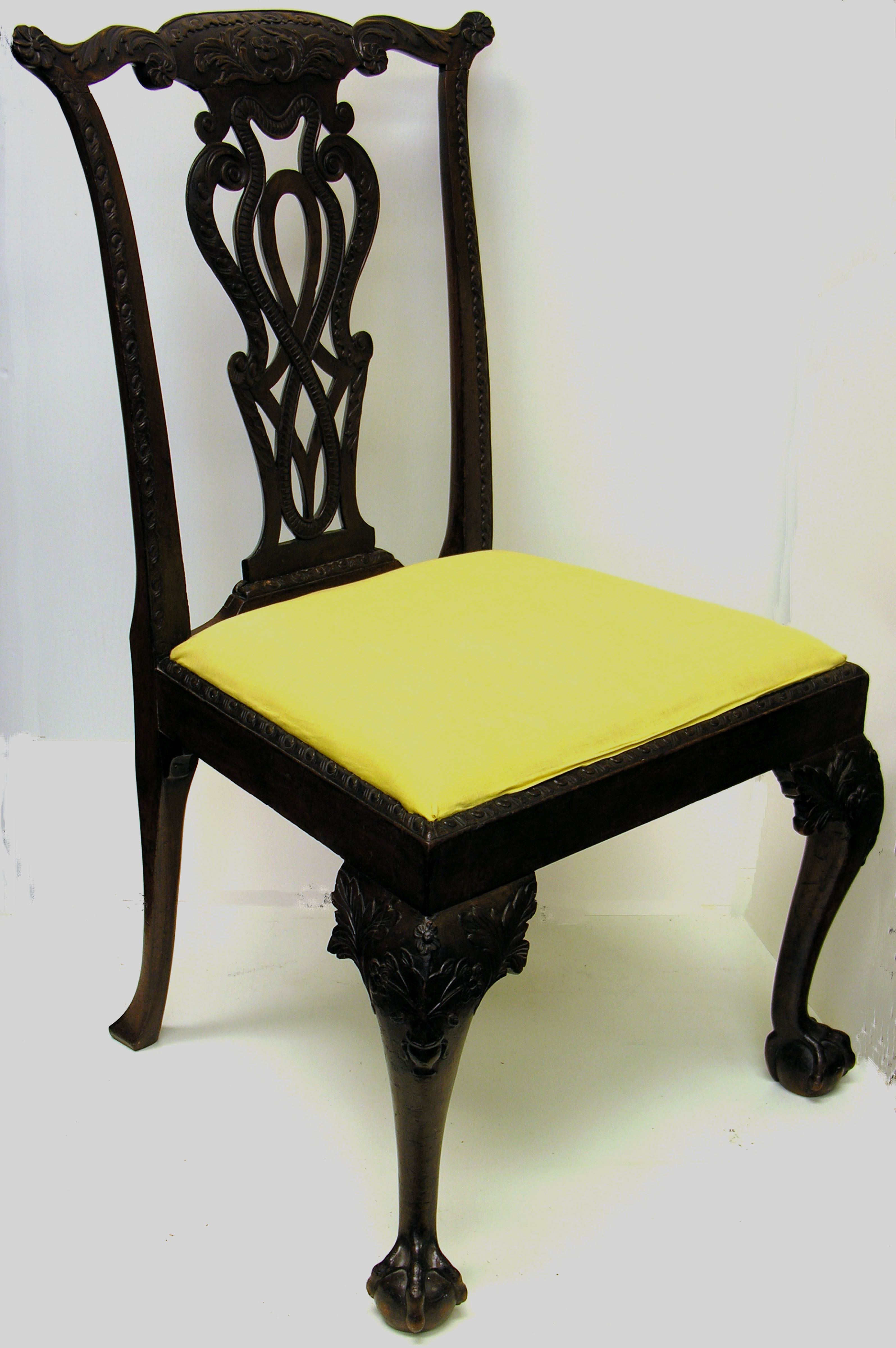 Carved chair, mahogany, Chippendale