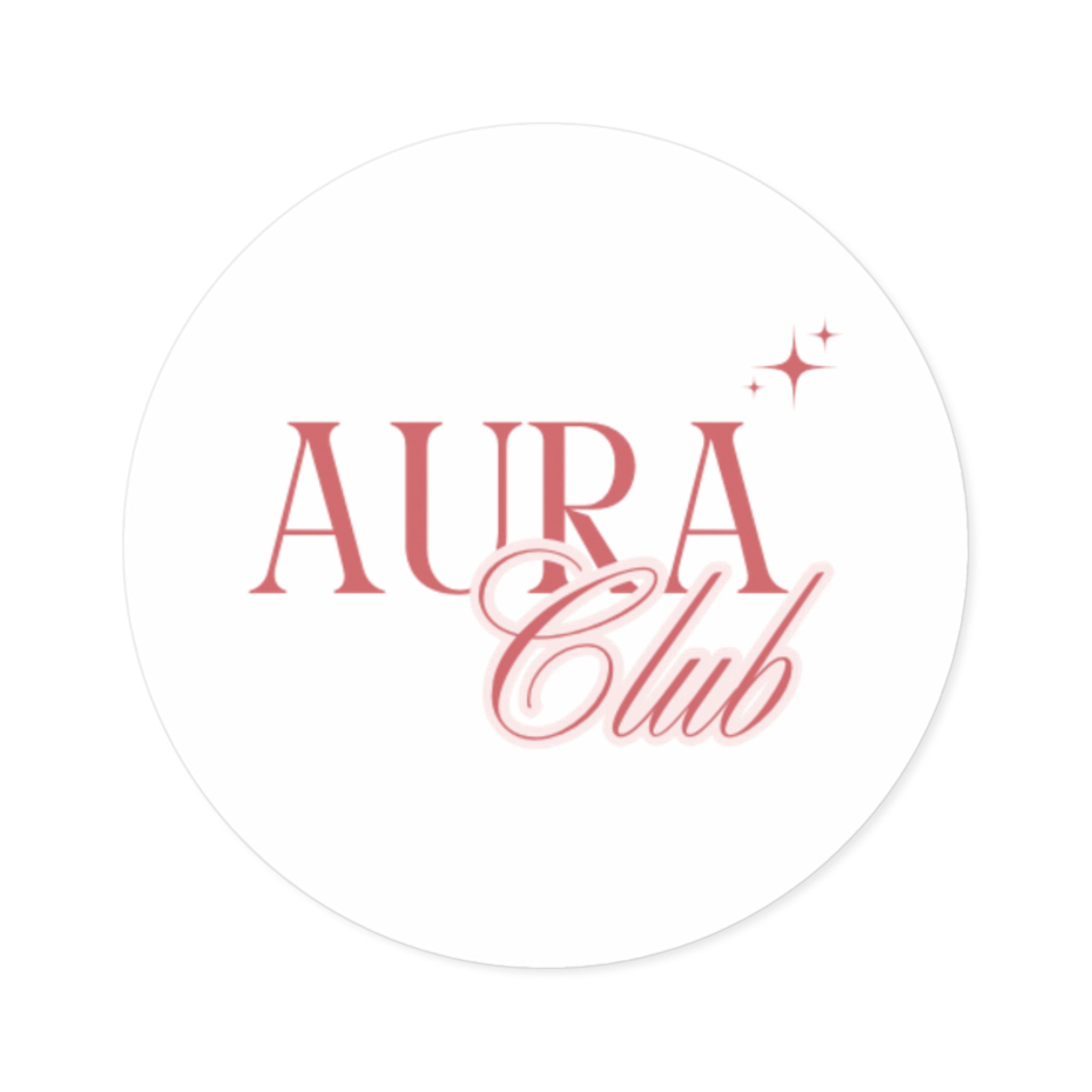 Aura Club Round Stickers | Cute Decor for Laptops, Water Bottles, Journals