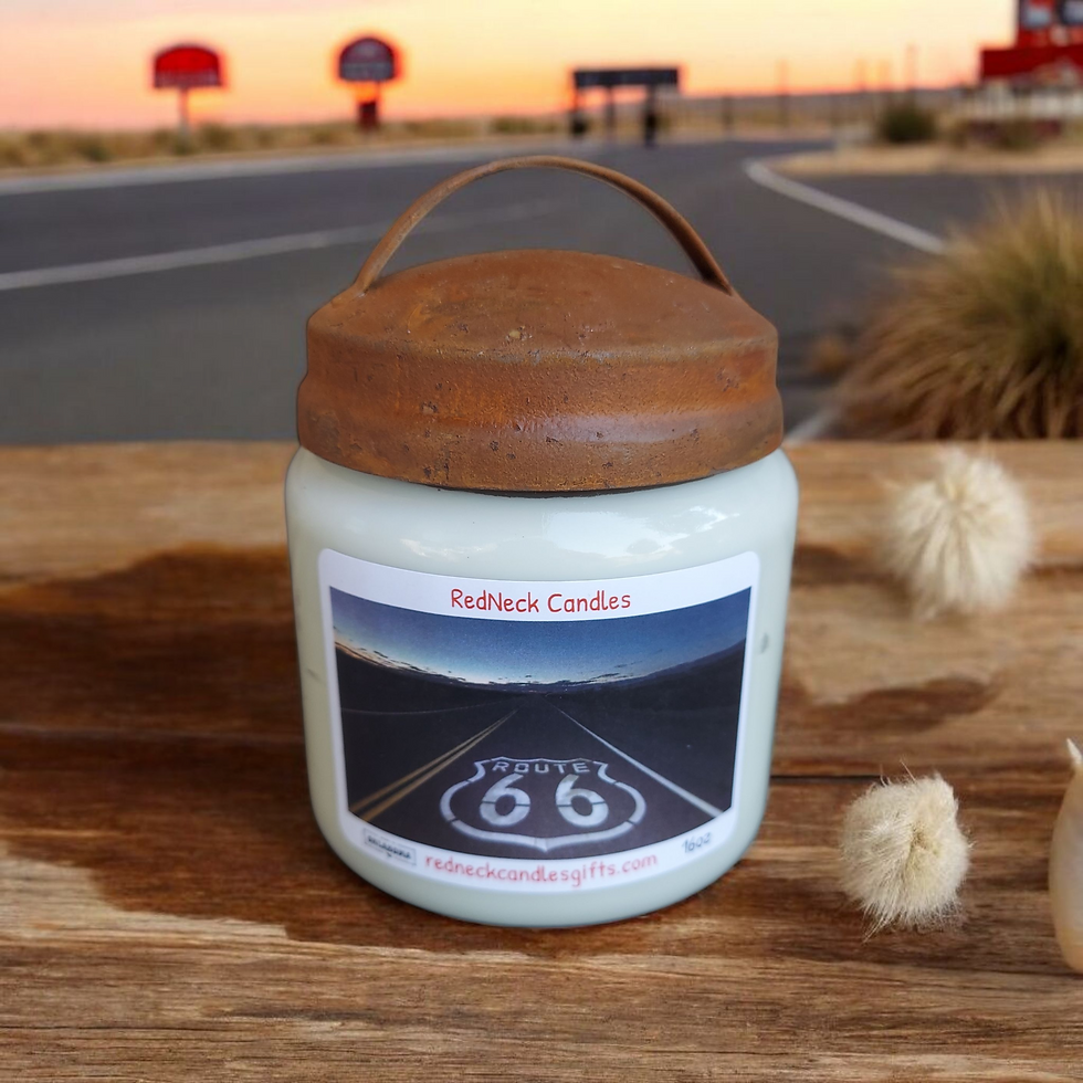 Rt. 66 Pure Soy 16oz Candle With Rustic Lid