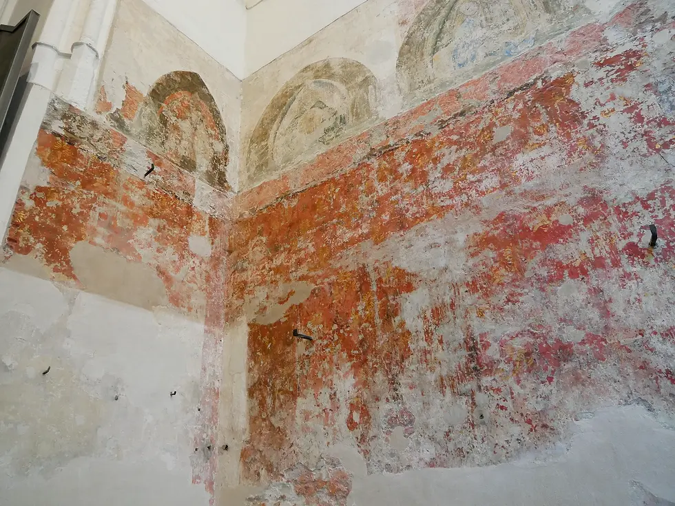 Bruges, Brugge - fresque peinture orangée