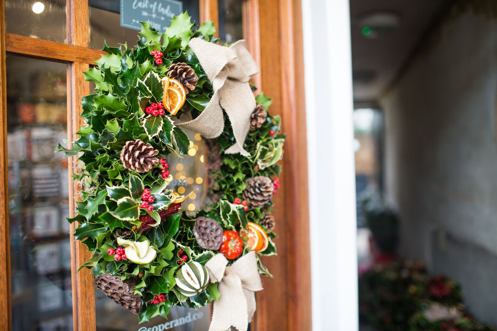 Fresh Holly wreaths