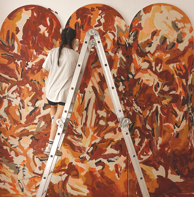 previous selected work 2022 - 2025 Life Force Triptych 2024 (300 x 300 cm) Kaicy Restaurant / İstanbul